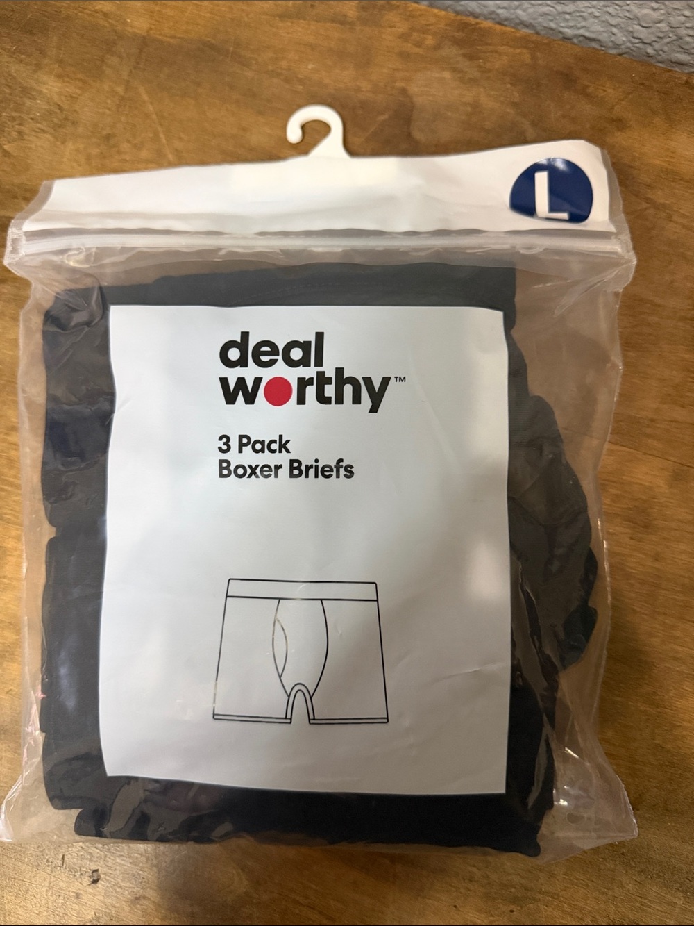 Men's Black 3-Pack Boxer Briefs size large